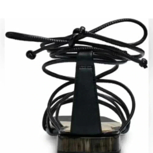 JESSICA SIMPSON CHASCA FLAT ANKLE WRAP SANDALS SIZE 9.5 BLACK - Picture 5 of 5